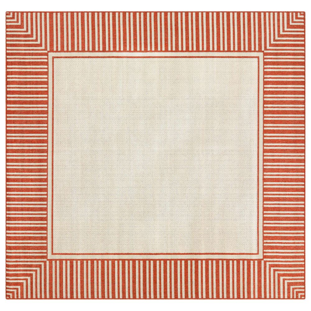Surya Alfresco 8"10" Square Rust and Beige Indoor/Outdoor Area Rug, , large