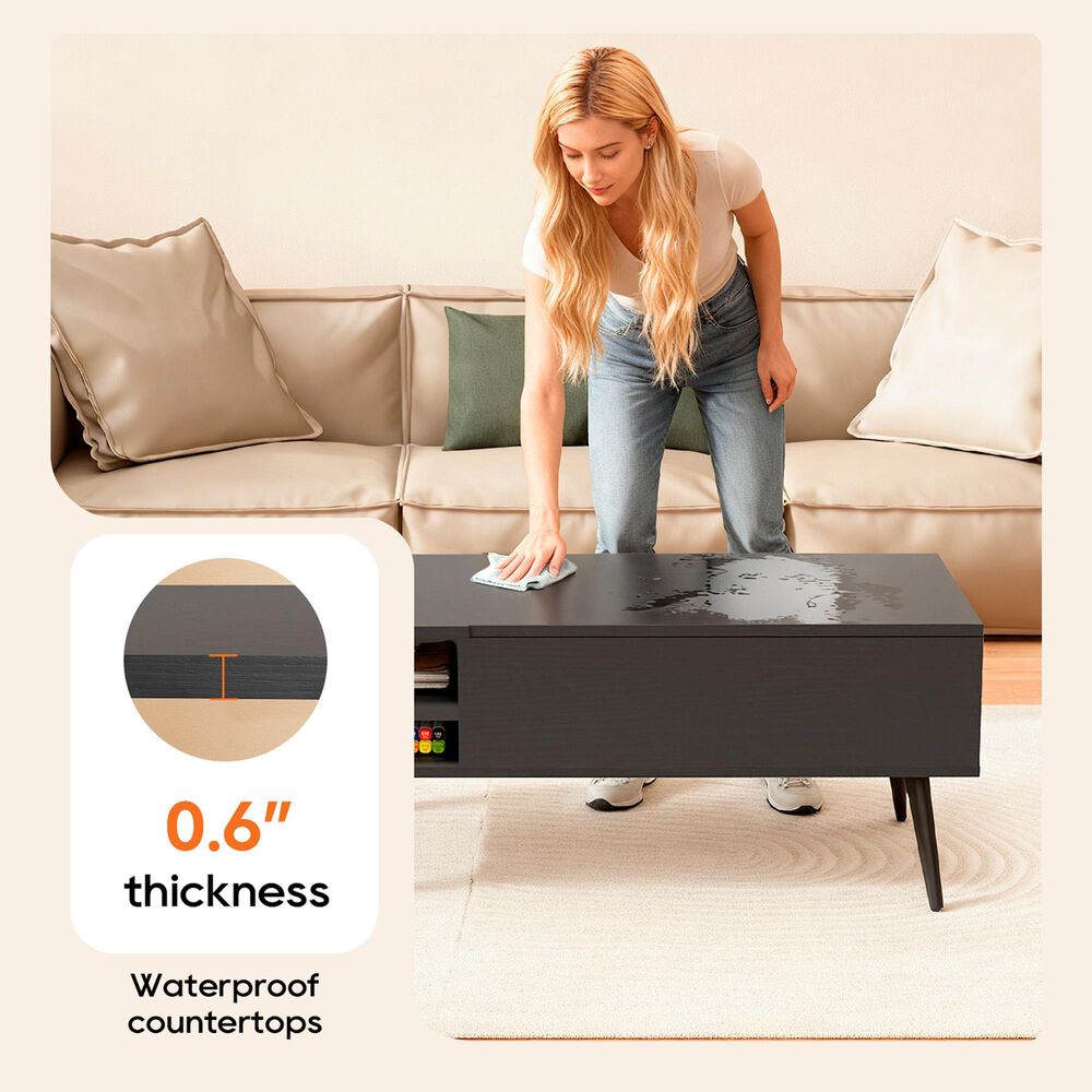 FDW Lift Top Coffee Table in Black, , large