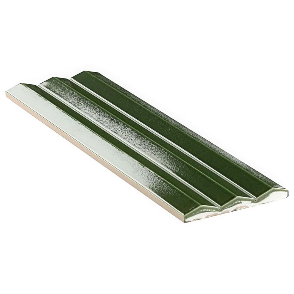 Soho Studio Accordion Verde Green 5" x 16" Porcelain Tile, , large