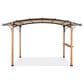 Sunwell Garden 8" x 10" Outdoor Steel Arched Natural Wood Patio Pergola, , large