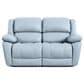 Furniture of America Glarus Manual Recliner Sofa and Loveseat Set in Powder Blue, , large