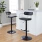 LumiSource Demi Swivel Adjustable Bar Stool with Black Upholstery in Black and Chrome (Set of 2), , large