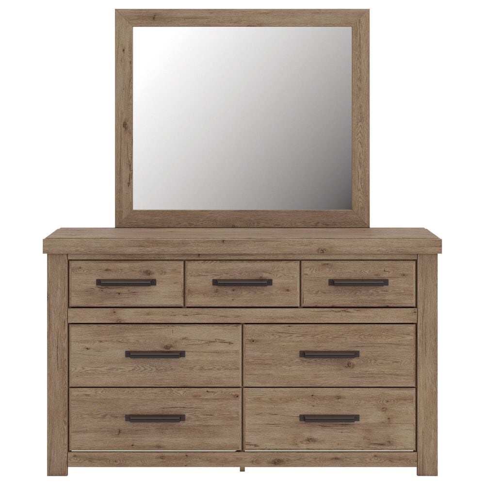 Ashley Oliandon 5 Piece Queen Panel Bedroom Set in Light Brown, , large