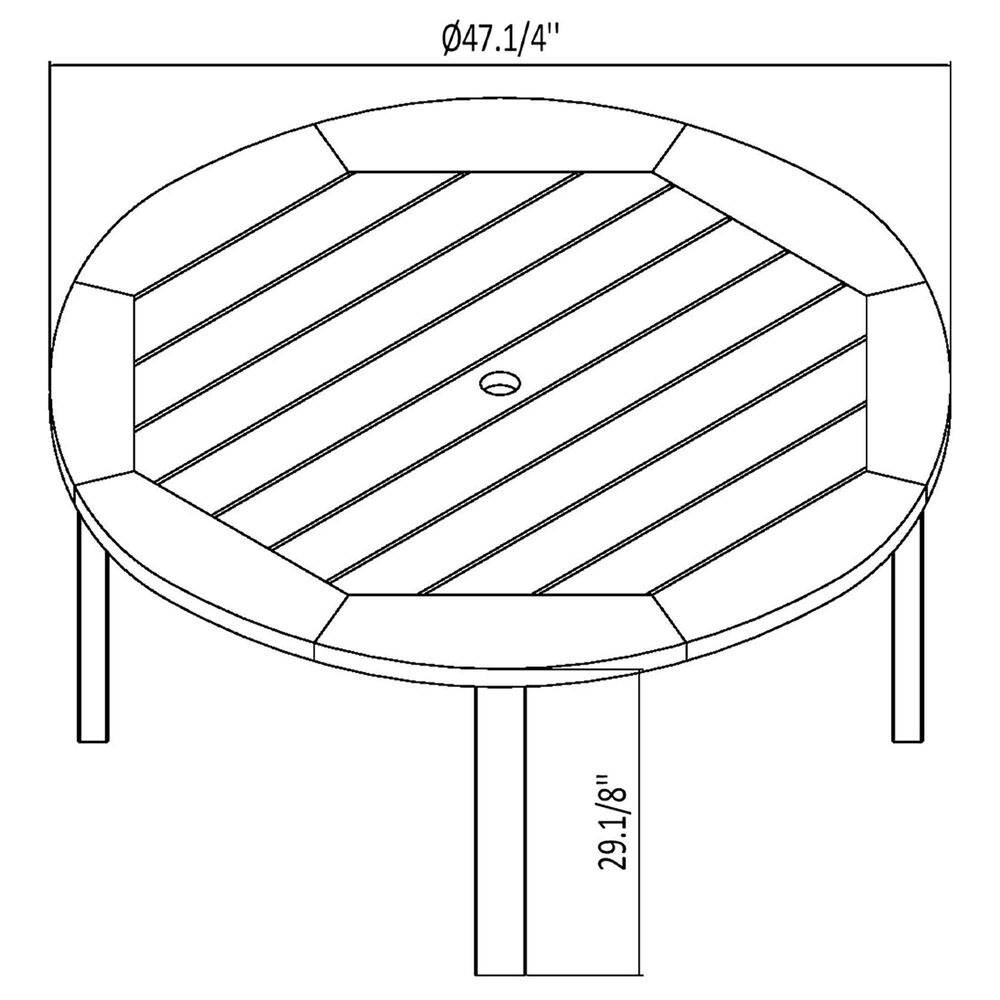 International Home Miami 5Piece Round Patio Dining Set in Brown and