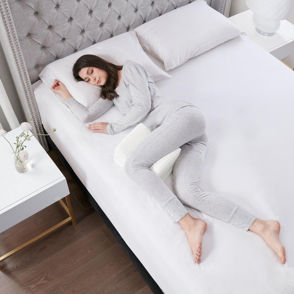 Hampton Park Memory Foam Memory Foam Knee Pillow in White, , large