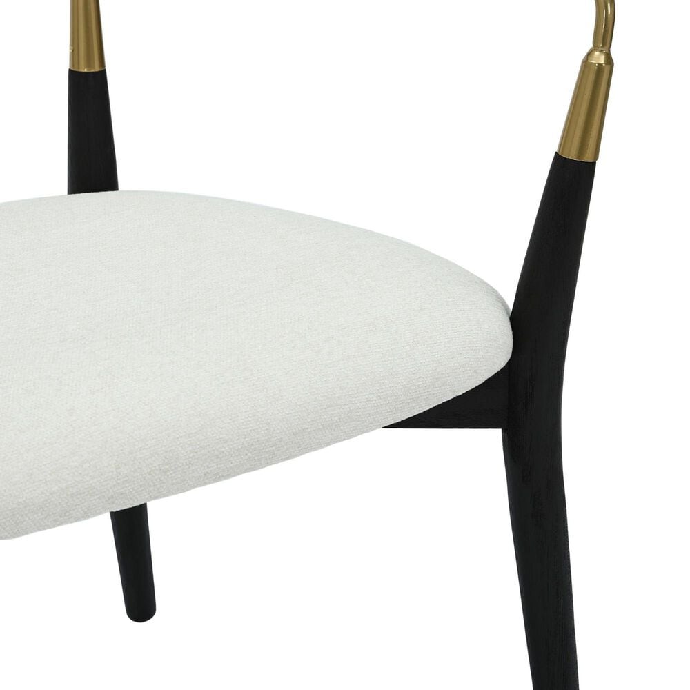 LumiSource Savannah Arm Chair with Cream Cushion in Black and Gold (Set of 2), , large