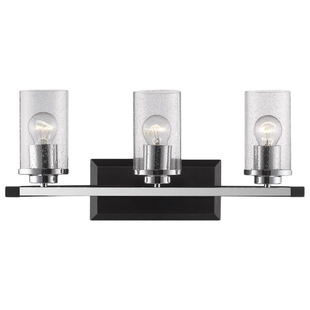 Golden Lighting Mercer 3-Light Bath Vanity in Black with Seeded Glass, , large