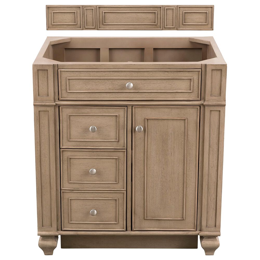 James Martin Bristol 30" Single Bathroom Vanity Cabinet in White Washed Walnut, , large