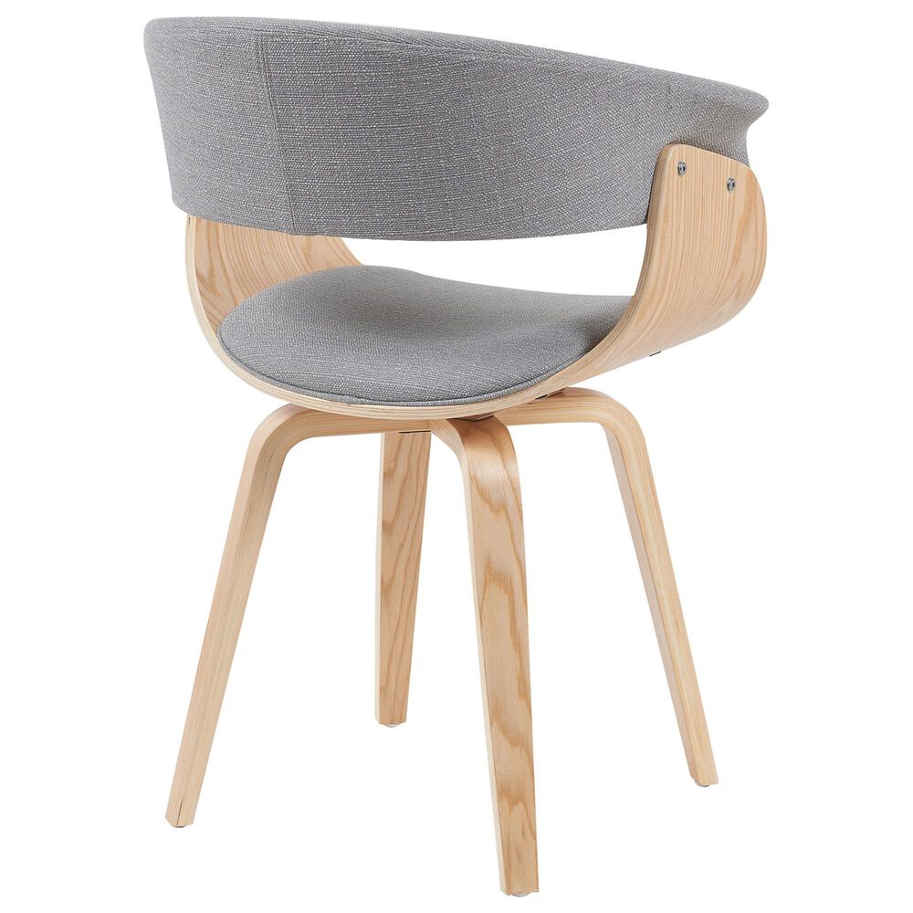 Armen Living Summer Arm Chair with Gray Upholstery in Oak, , large