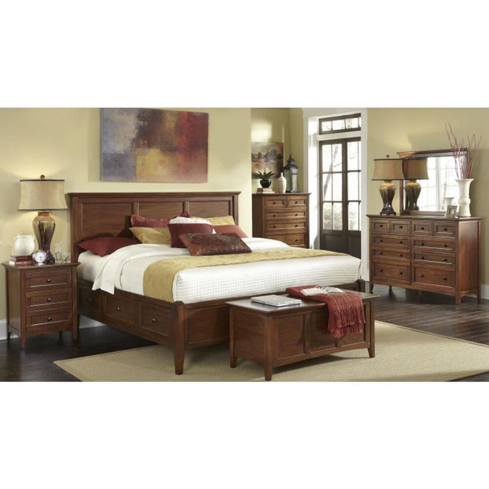 A-America Westlake 3-Drawer Nightstand in Brown Cherry, , large