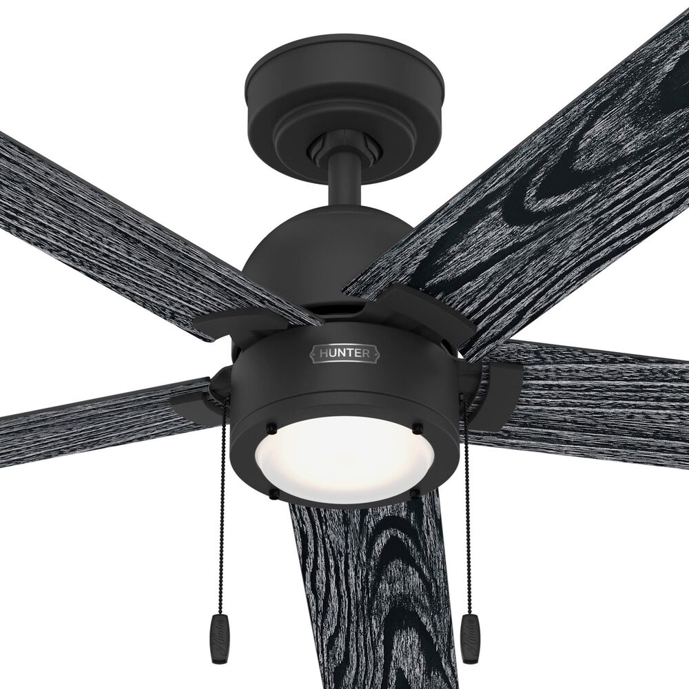 Hunter Erling 52&quot; Ceiling Fan with LED Light in Matte Black, , large