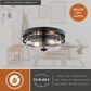 Vaxcel Grace 2-Light Flush Mount in Matte Black, , large