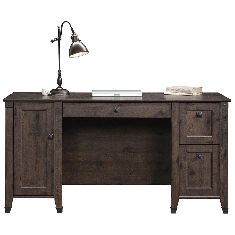 Sauder Carson Forge Computer Desk in Coffee Oak, , large