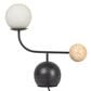 Teak Interiors Metal Table Lamp with Frosted Glass Globe, Wood Orb, Inline Switch in Matte Black and Patina, , large