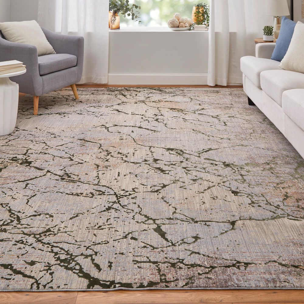 Feizy Pryor 6&#39;7&quot; x 9&#39;6&quot; Green and Multicolor Area Rug, , large