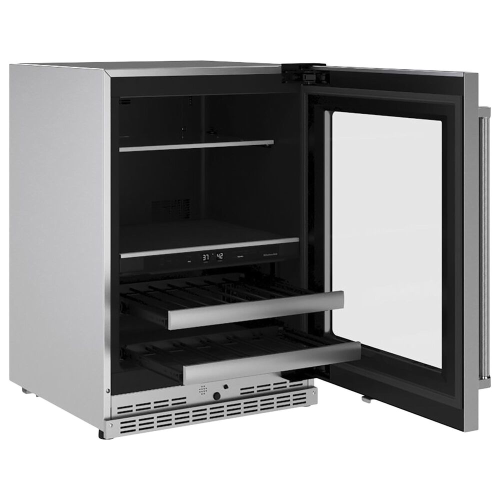 KitchenAid 24&quot; Beverage Center with Right Hinge and Metal-Front Racks in Stainless Steel, , large