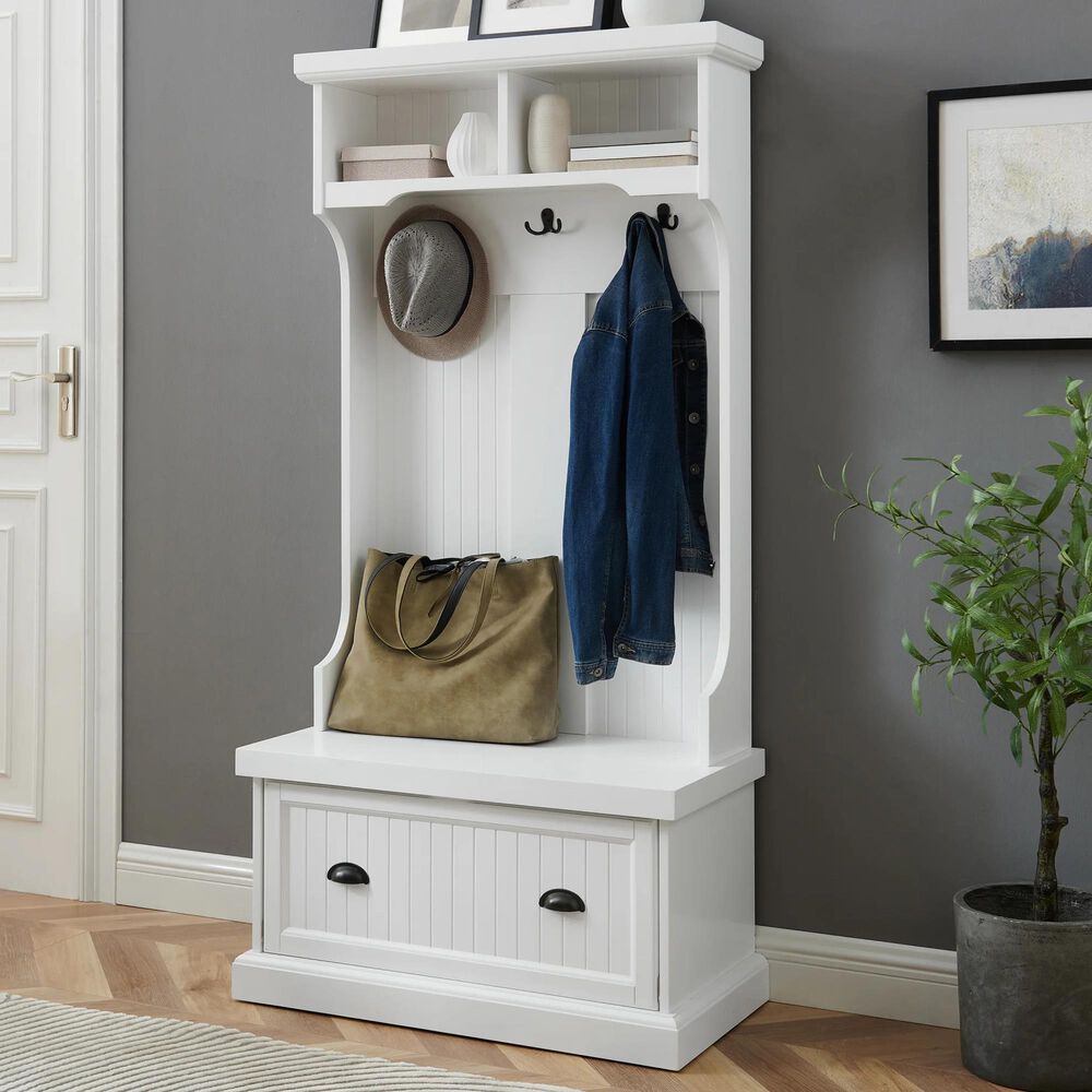 Crosley Furniture Shoreline Hall Tree in White NFM