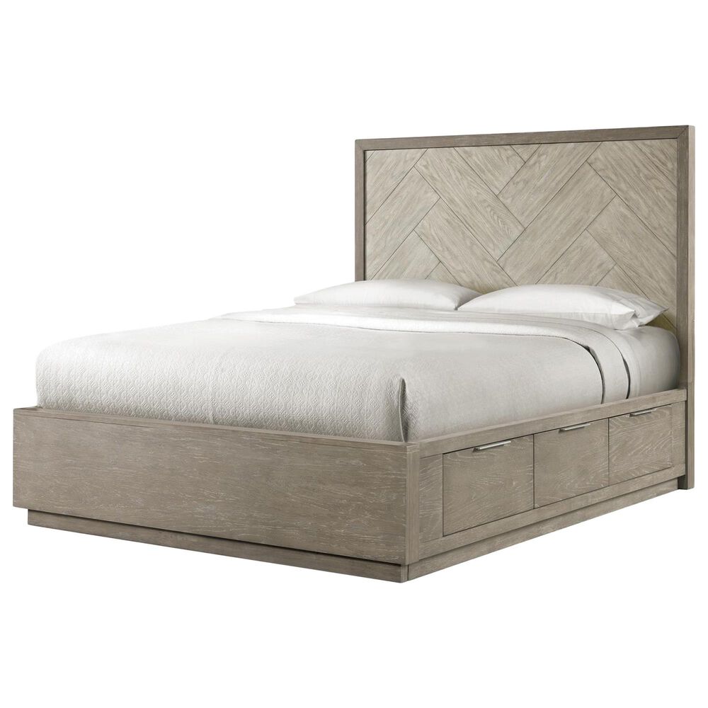Shannon Hills Zoey King Herringbone Panel Double Storage Bed in Urban Gray, , large