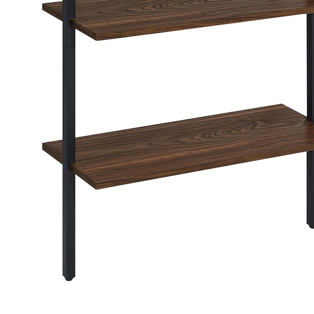 Coaster Owens 6-Shelf Wall Bookcase in Walnut and Black, , large