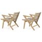 Hearth and Haven Braxton Outdoor Wicker Club Chair with Angular Arms in Light Brown (Set of 2), , large