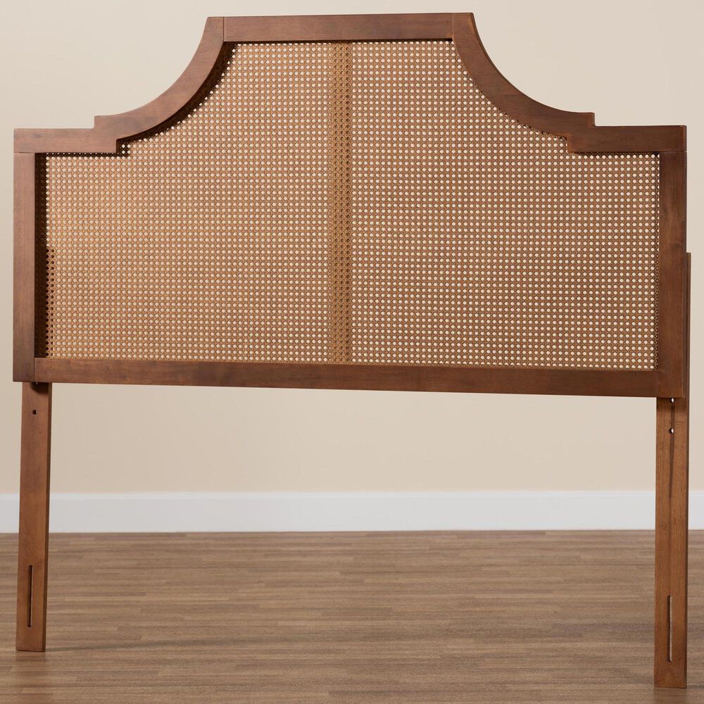 Baxton Studio Risha King Panel Headboard in Ash Walnut, , large