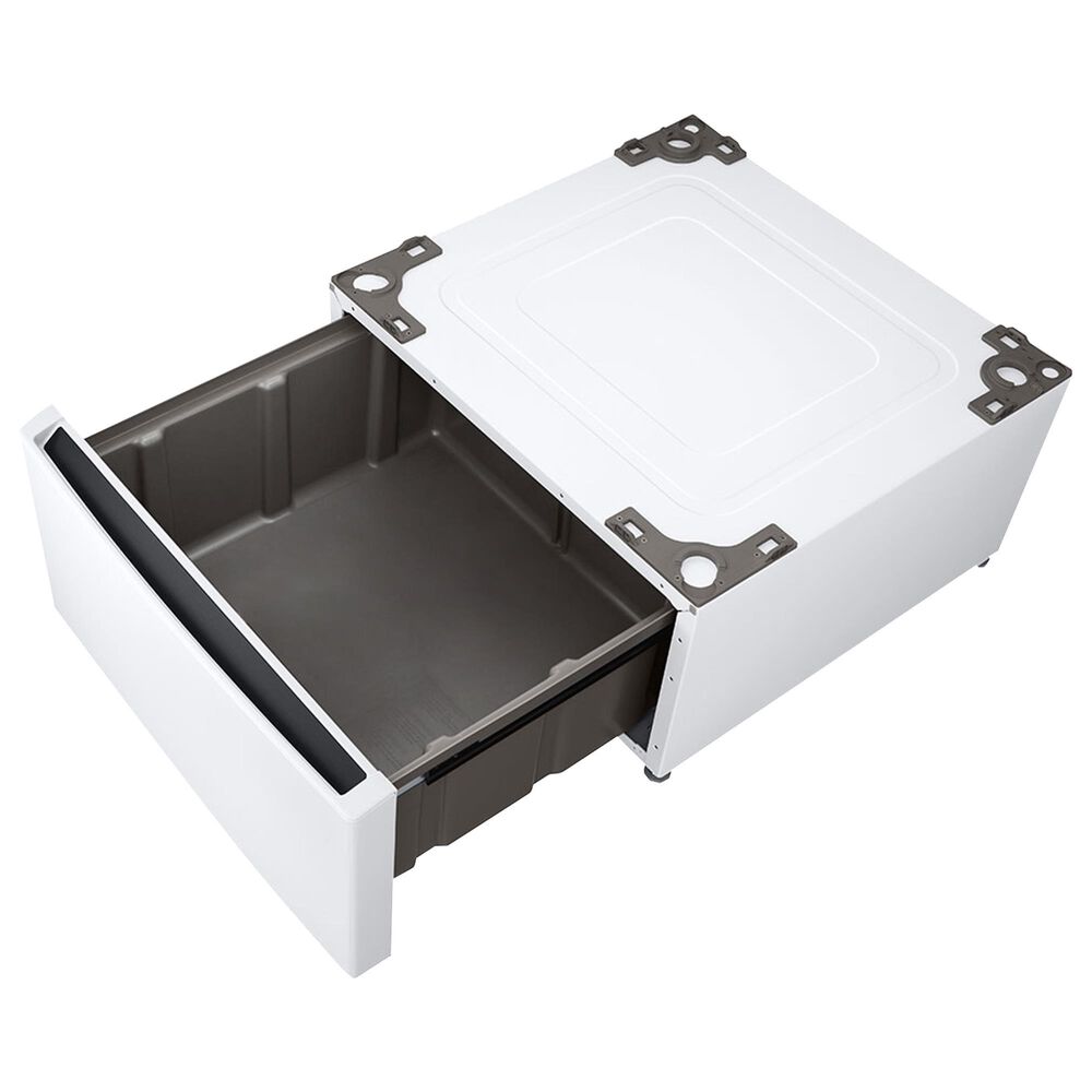 LG Tall Pedestal with Drawer In White, , large