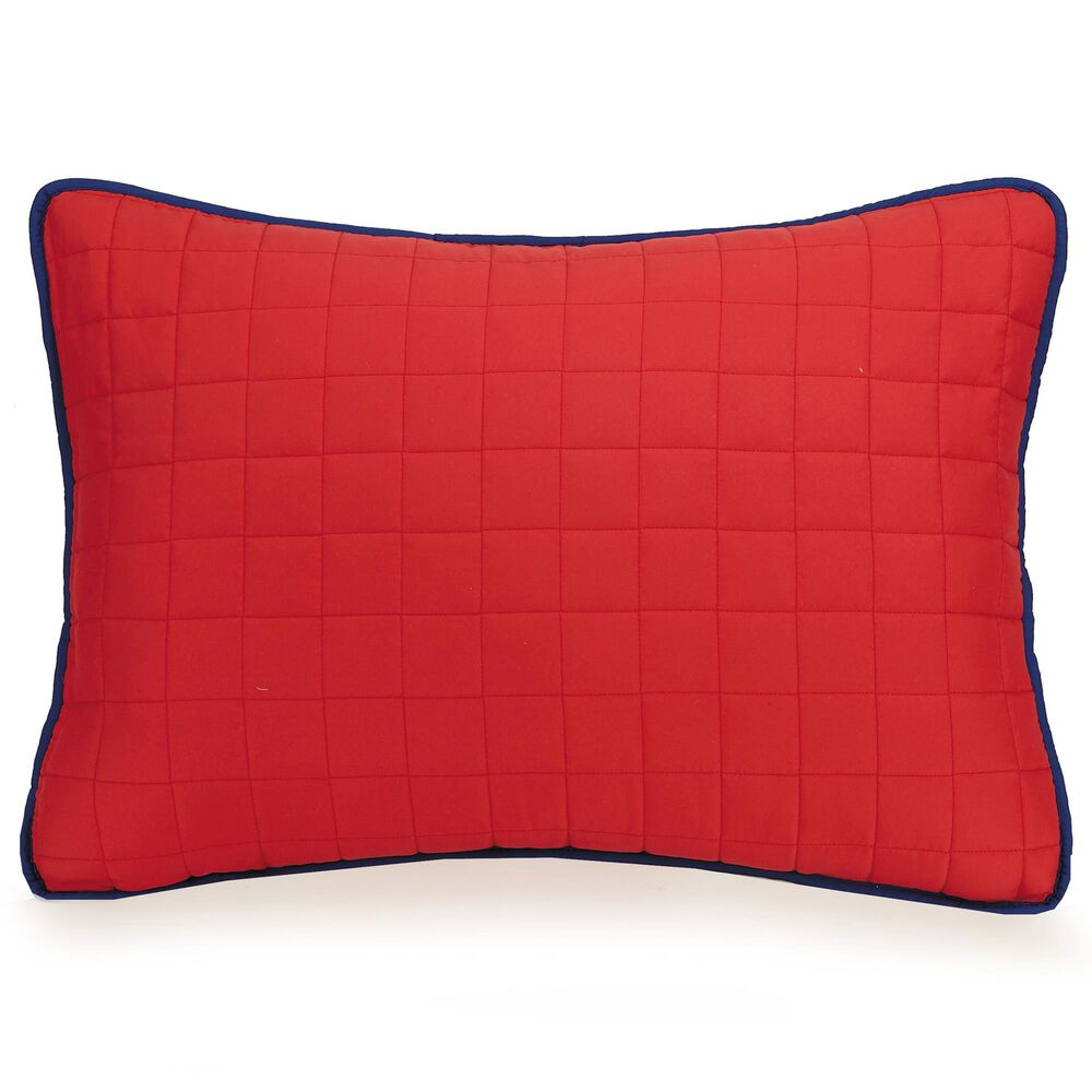 Peking Handicraft Ayer 3-Piece Full/Queen Quilt Set in Red and Blue, , large