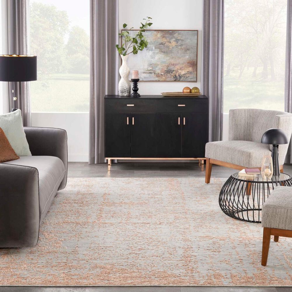 Nourison Luna 8&#39;6&quot; x 11&#39;6&quot; Blue and Mocha Area Rug, , large