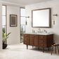 James Martin Vanities Amberly 60" Single Bathroom Vanity in Mid-Century Walnut with 3 cm Lime Delight Quartz Top and Rectangular Sink, , large