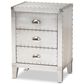 Baxton Studio Claude 3-Drawer End Table in Silver, , large