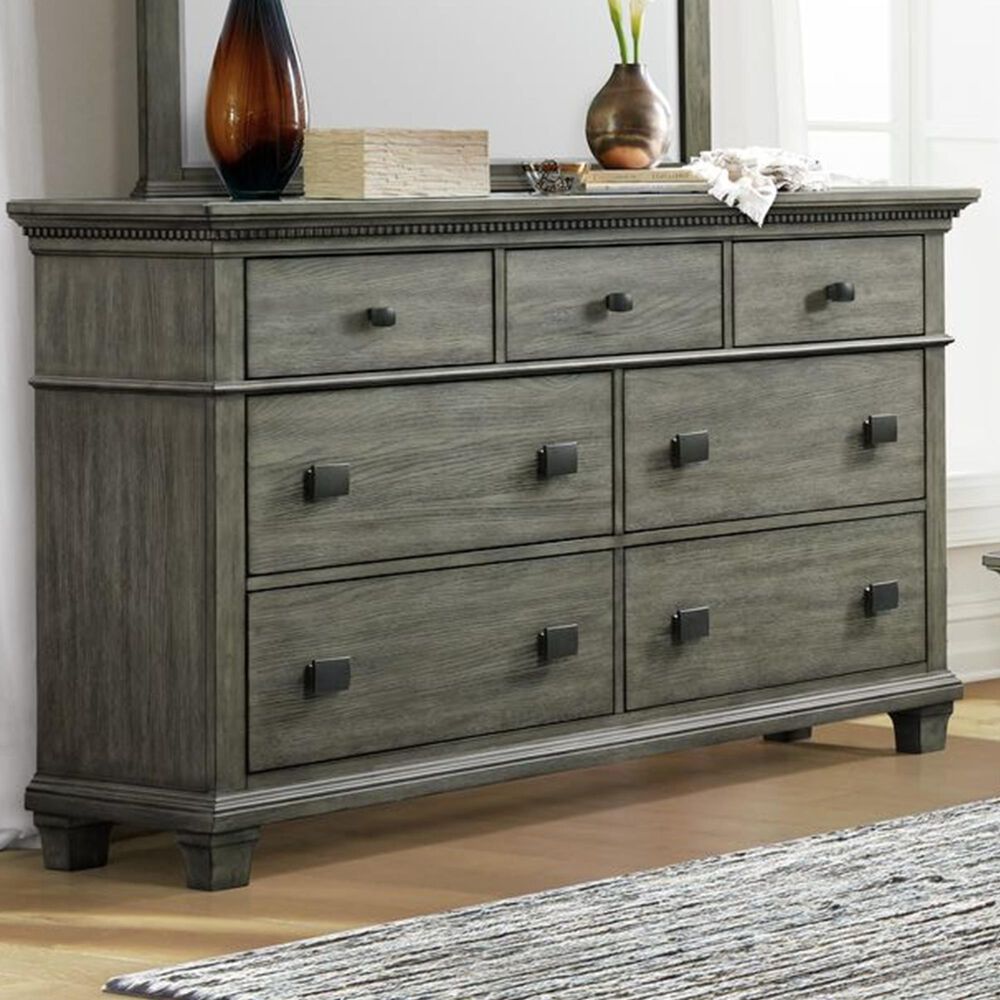 Mayberry Hill Crawford 7 Drawer Dresser in Rustic Grey Oak, , large