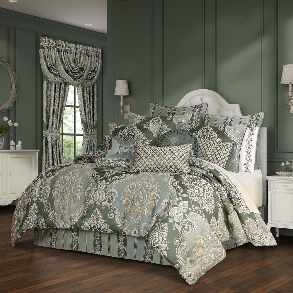 J. Queen New York Alina 4-Piece Queen Comforter Set in Dusty Teal, , large