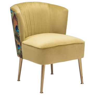 Zuo Modern Tabitha Accent Chair in Green, Multicolor and Gold, , large