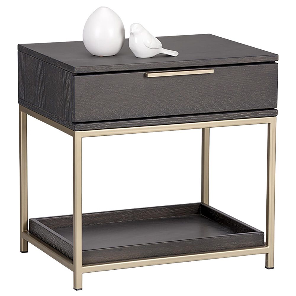 37B Artezia Rebel Nightstand in Brushed Gold and Charcoal Grey, , large