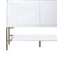 James Martin Vanities Mantova 47.3" Single Vanity in Glossy White and Champagne Brass with 3 cm Glossy White Composite Stone Top and Rectangular Sink, , large