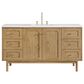 James Martin Vanities Laurent 60" Single Bathroom Vanity in Light Natural Oak with 3 cm White Zeus Quartz Top and Rectangular Sink, , large