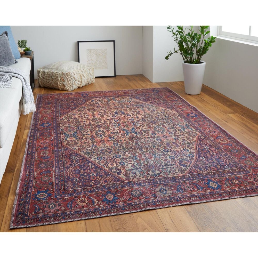 Feizy Rawlins 3&#39;11&quot; x 6&#39; Beige and Red Area Rug, , large