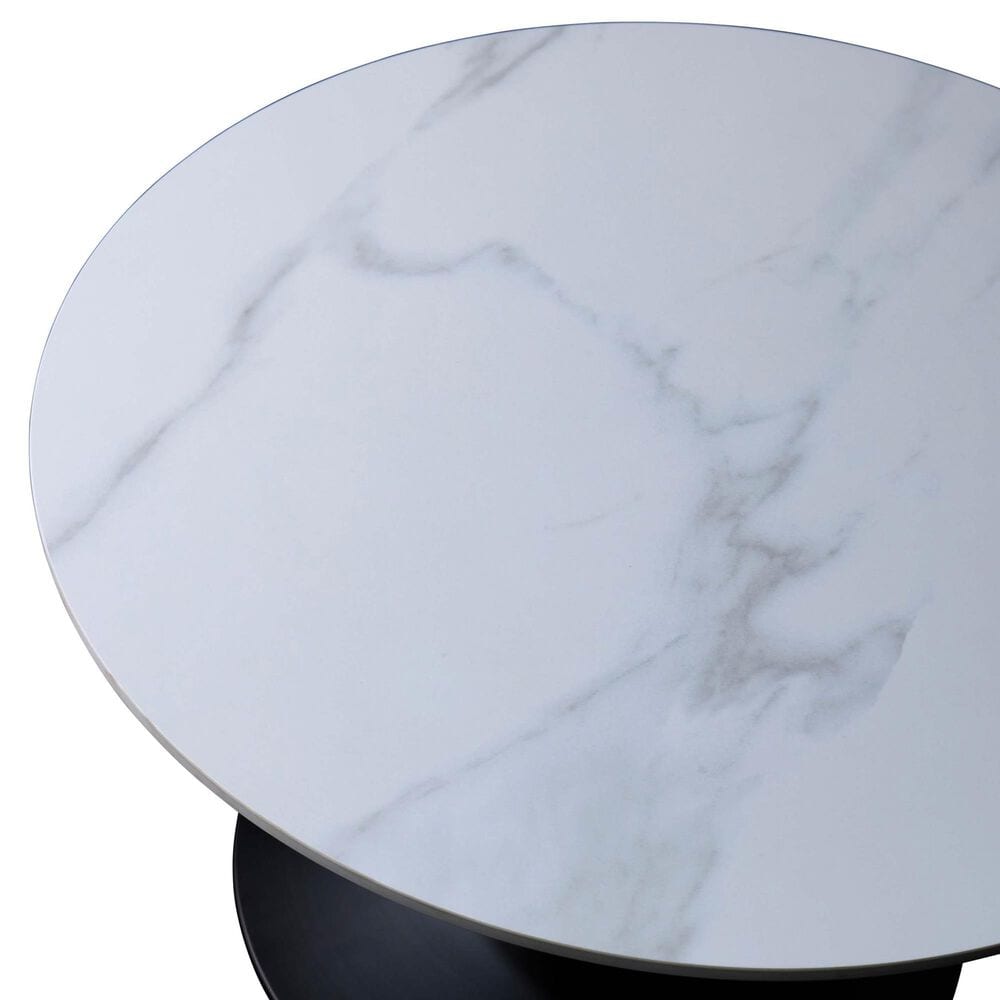 Leisuremod Verve 27&quot; Coffee Table with Sintered Stone Top in Black and White, , large