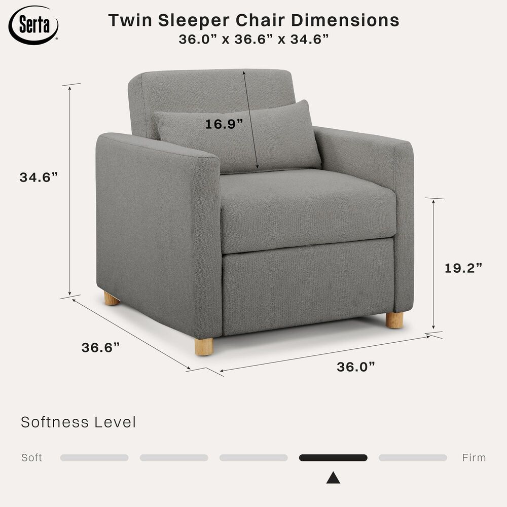 Lifestyle Solutions Conley Convertible Chair in Grey, , large