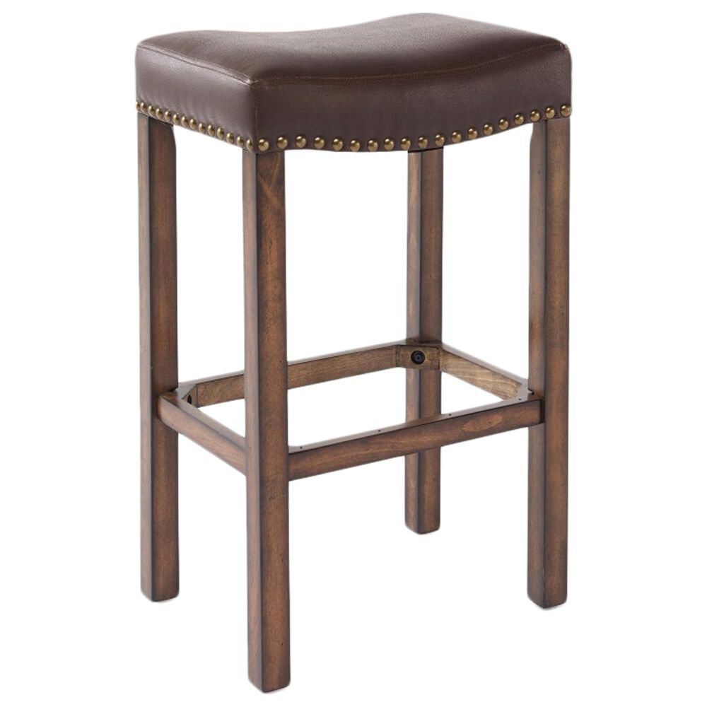 Blue River Tudor 26" Counter Height Stool with Kahlua Cushion in Chestnut, , large
