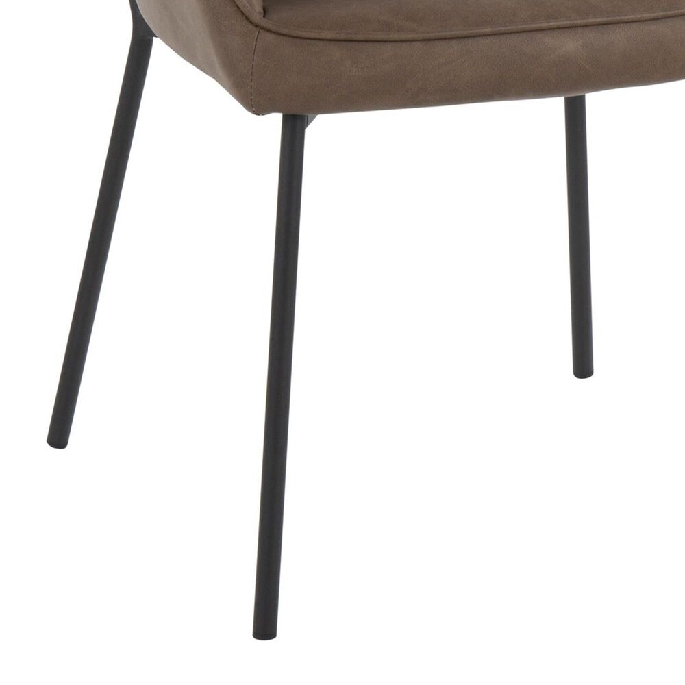 LumiSource Daniella Arm Chair with Espresso Faux Leather Cushion in Black (Set of 2), , large