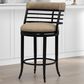 Armen Living Telia Counter Height Stool with Mushroom Brown Upholstery in Dark Brown, , large