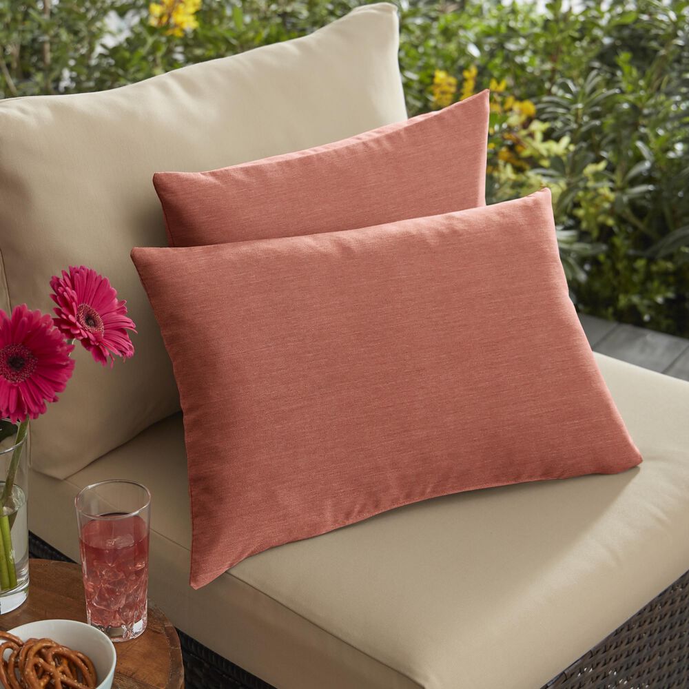 Sorra Home Sunbrella 14" x 24" Pillow in Cast Coral (Set of 2), , large