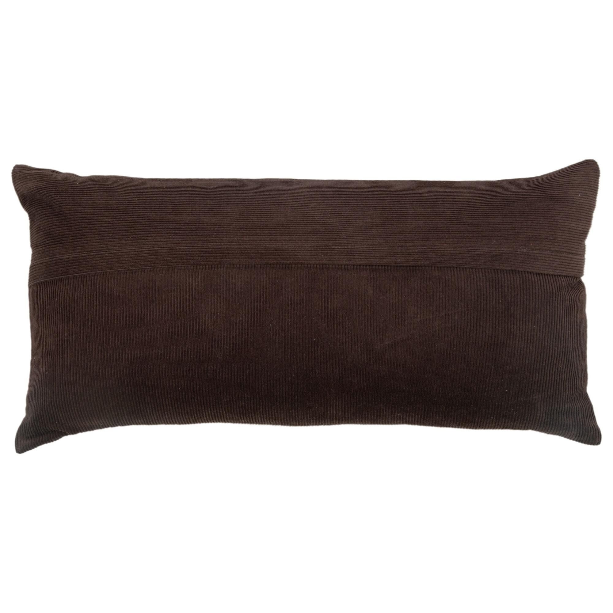 Rizzy Home 14 x 26 Corduroy Lumbar Pillow in Chocolate NFM