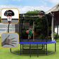 HOMLUX 10" Outdoor Trampoline with Enclosure Net and Ladder in Blue, , large