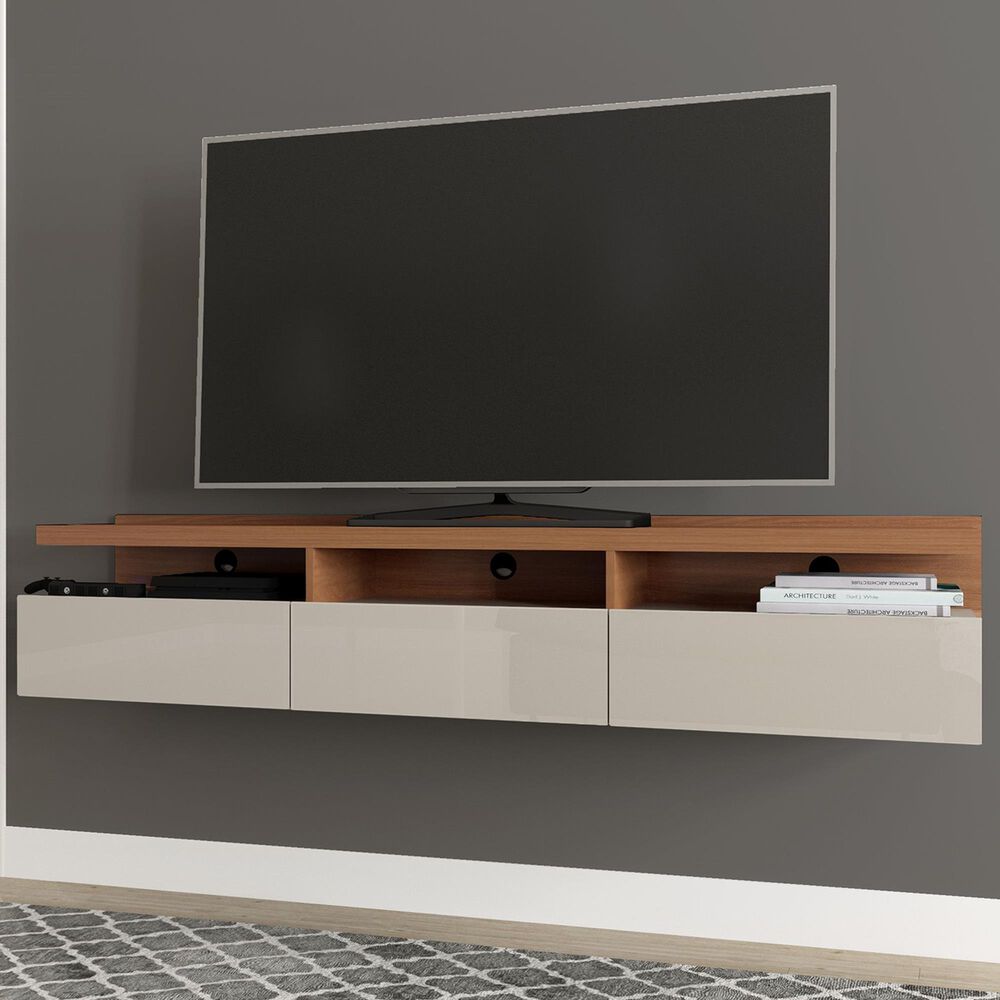 Dayton Cabrini 71.25" Half Floating Entertainment Center in Maple/Off White, , large
