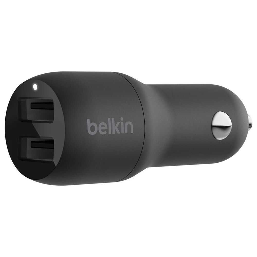 Belkin BoostCharge 24W Dual USB-A Car Charger in Black, , large