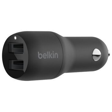 Belkin BoostCharge 24W Dual USB-A Car Charger in Black, , large
