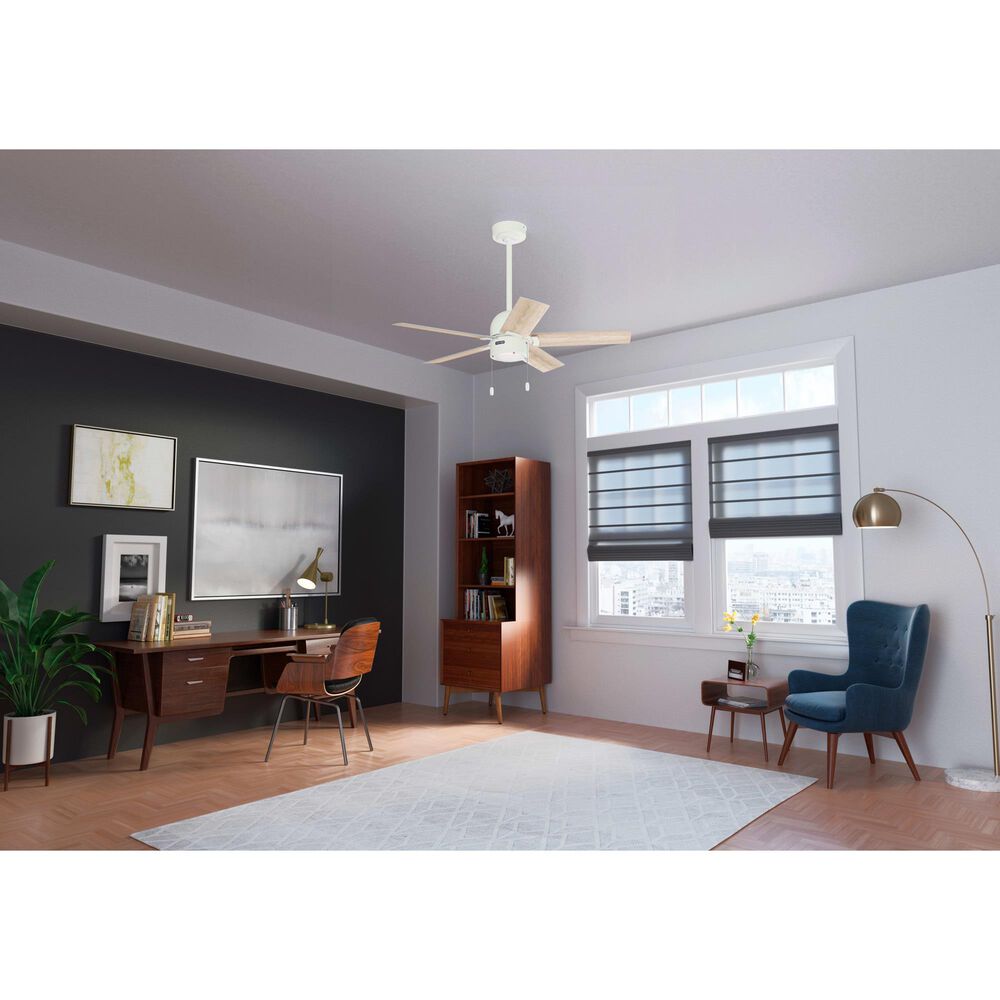 Hunter Erling 44&quot; Ceiling Fan with LED Light in Matte White, , large