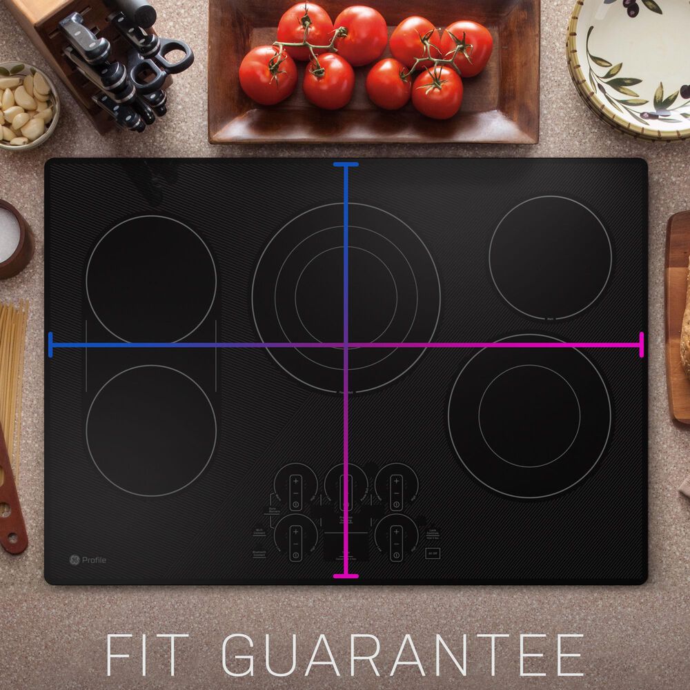 GE Profile 2-Piece Kitchen Package with Stainless Steel 30" Built-In Microwave Combination Wall Oven and Black 30" Electric Cooktop, , large